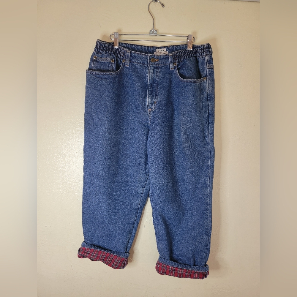 L.L. Bean‎ lined Women's Jeans Petite Regular Original Fit Relaxed, 14P